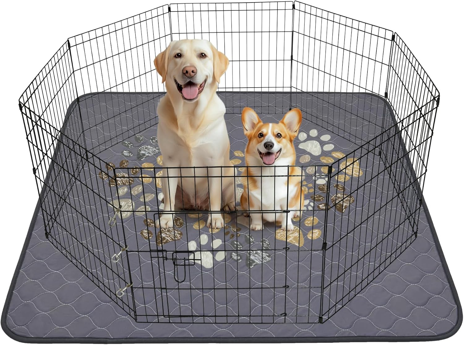 LOOBANI Washable Pee Pads for Dogs: Reusable Dog Pee Pads Extra Large 66" x 72", Super Absorbent & Leakproof Whelping Pad, Non-Slip Dog Crate Pad for Cages, Playpen, Floor, Grey