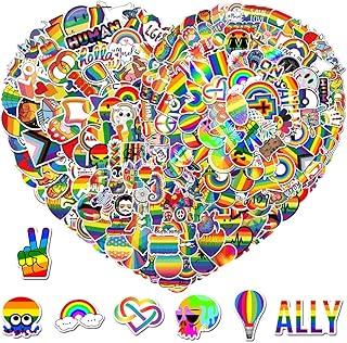 Gay Pride Stickers Bulk, 200Pcs LGBT Rainbow Stickers for Pride Month, Lesbian Pansexual Bisexual Asexual Transgender Pride Stickers, Vinyl Waterproof Stickers for Face, Water Bottle, Car Bumper