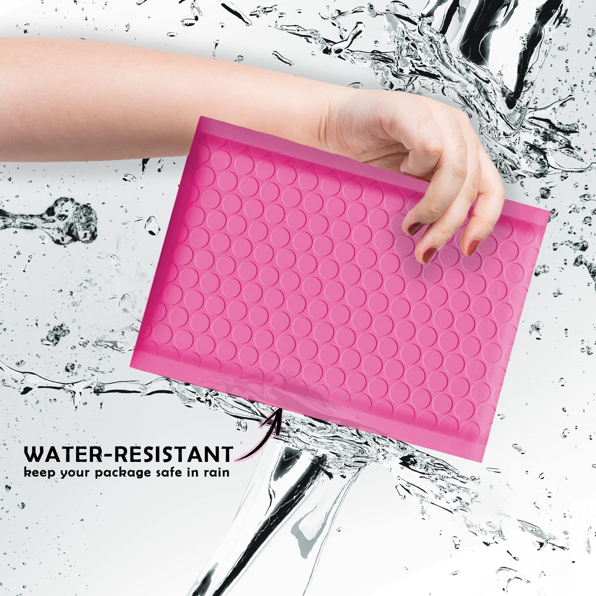 Yens Poly-Luftpolster-Versandtaschen, Farben und Größen, bester Preis (PM#000 (4 x 8), 50 Stück, Hot Pink)