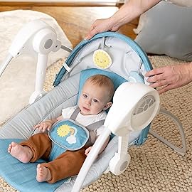 Ingenuity: ity by Ingenuity Sun Valley Canopy Portable Swing - Canopy, 2 Toys, 2-Position Seat Recline, Unisex, for Ages 0-9 Months, Grey