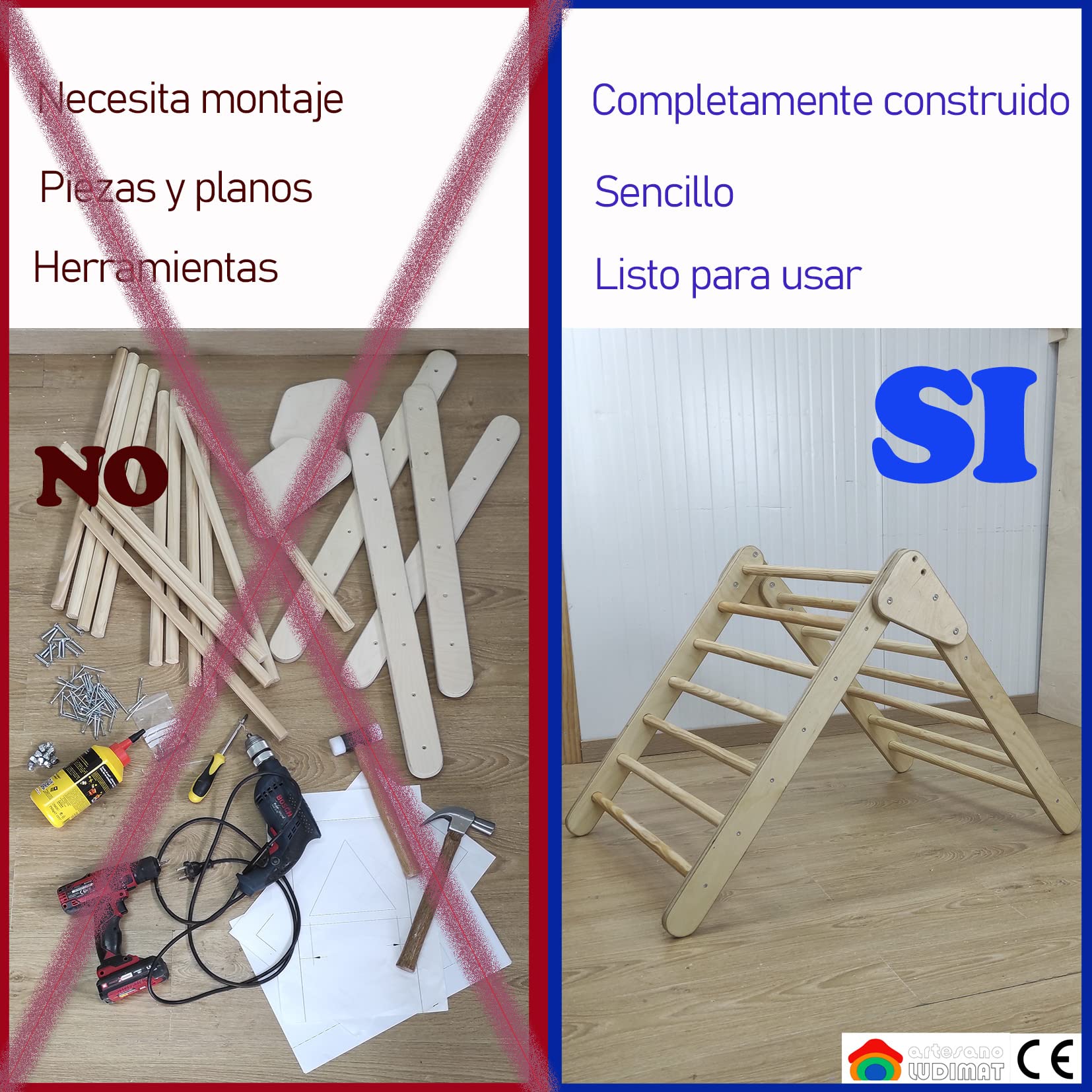 Artesano TRIÁNGULO Escalera MONTADO Plegable Certificación Europea Marcado CE