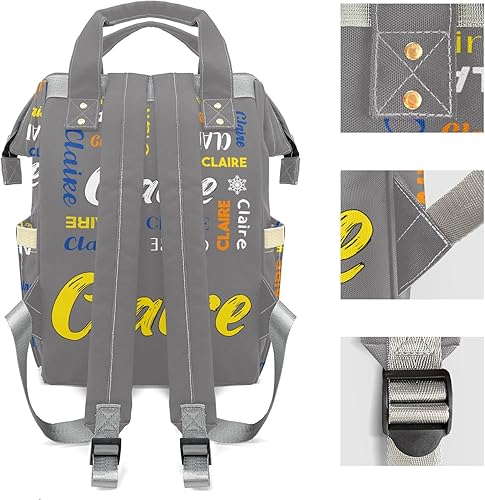 Miniatura 3 de Bolsa de pañales de encargo impermeable para la muchacha del bebé, bolso de pañales personalizado de la capacidad grande con el nombre, Color 08,