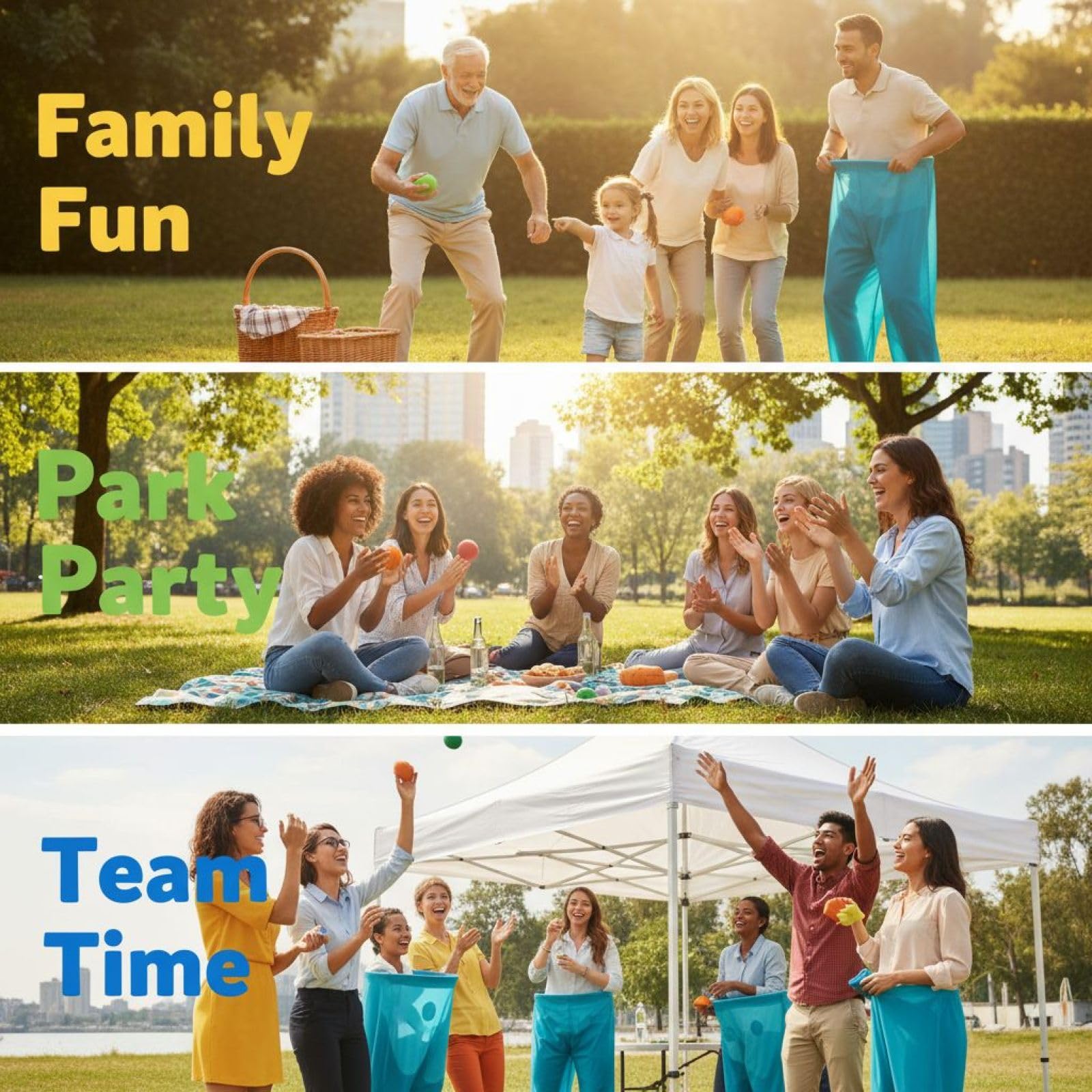 Granny Pants Yard Game, riesiges Wurfspiel mit 4 Hüpfbällen und Luftpumpe, Familienspiel für draußen, ideal für Familienfeiern, Teamrunden und Partys, leicht aufzubauen, für viele Anlässe, blau