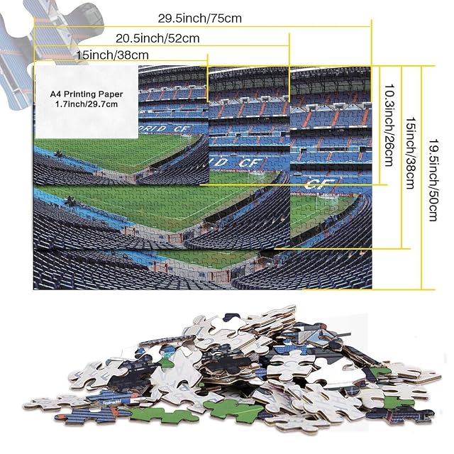 Foto 5 de 8 de Rompecabezas de 1000 Piezas del Estadio de fútbol del Real Madrid para Adultos. Juego Educativo. Decoración…
