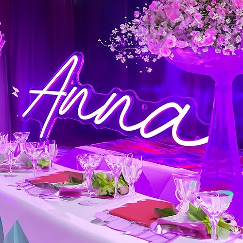 Qiguangzs Letreros de neón personalizables, personalizables para bodas, fiestas de cumpleaños, letreros de luces LED grandes, letrero de neón