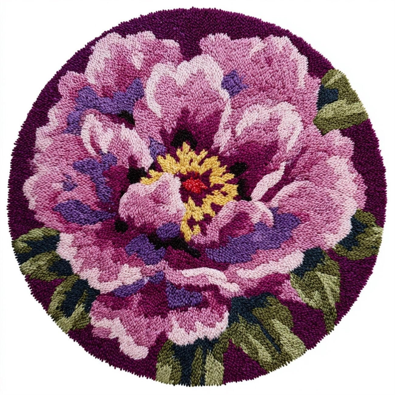 Kitquiver Tapestry Kits for Adults Purple Peony 100x100cm