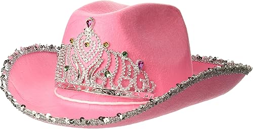 qjembhx Loftus International Rodeo Queen Sequins Tiara Sombrero Vaquero Rosa Talla única