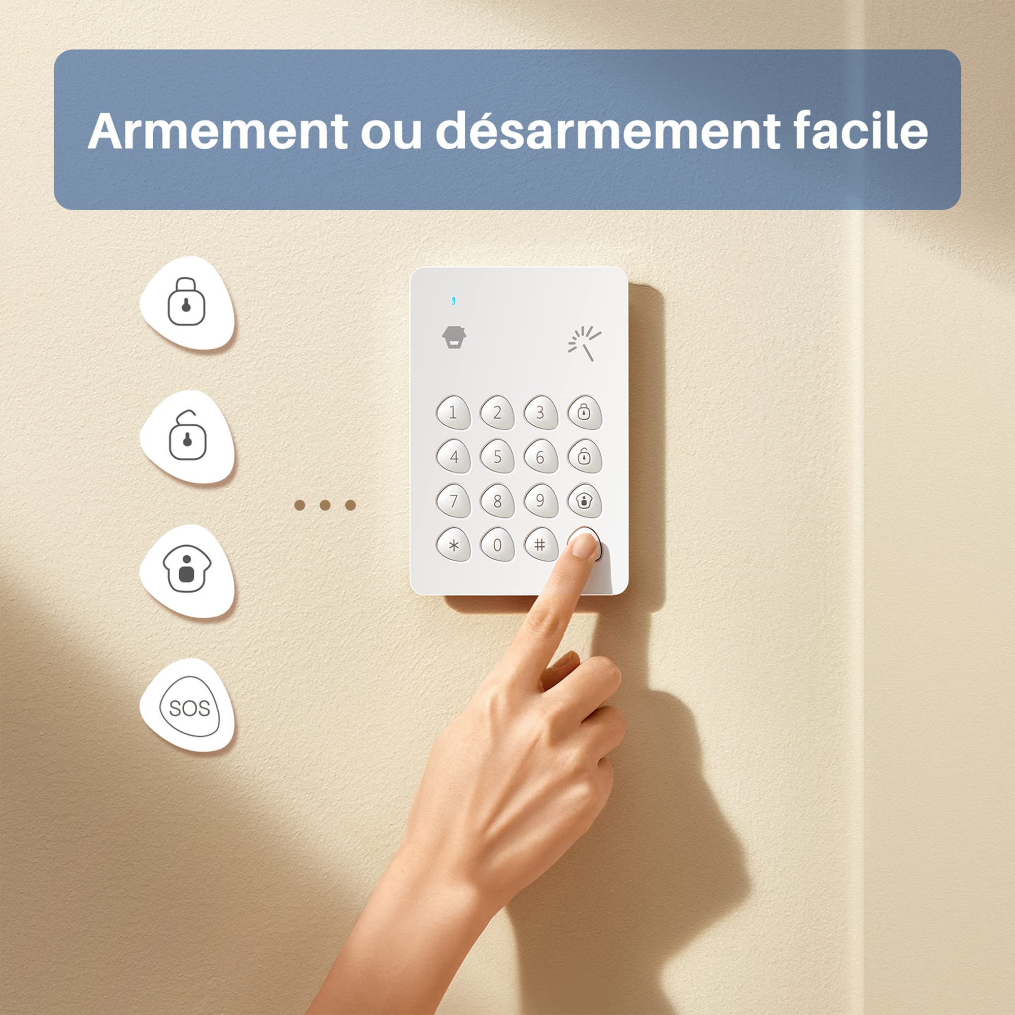 Chuango KP-700 Clavier Numérique sans Fil avec Lecteur RFID pour Système d’Alarme de Sécurité Maison - Activer/Désactiver Alarme - Verrouillage Automatique - Keypad Autonome