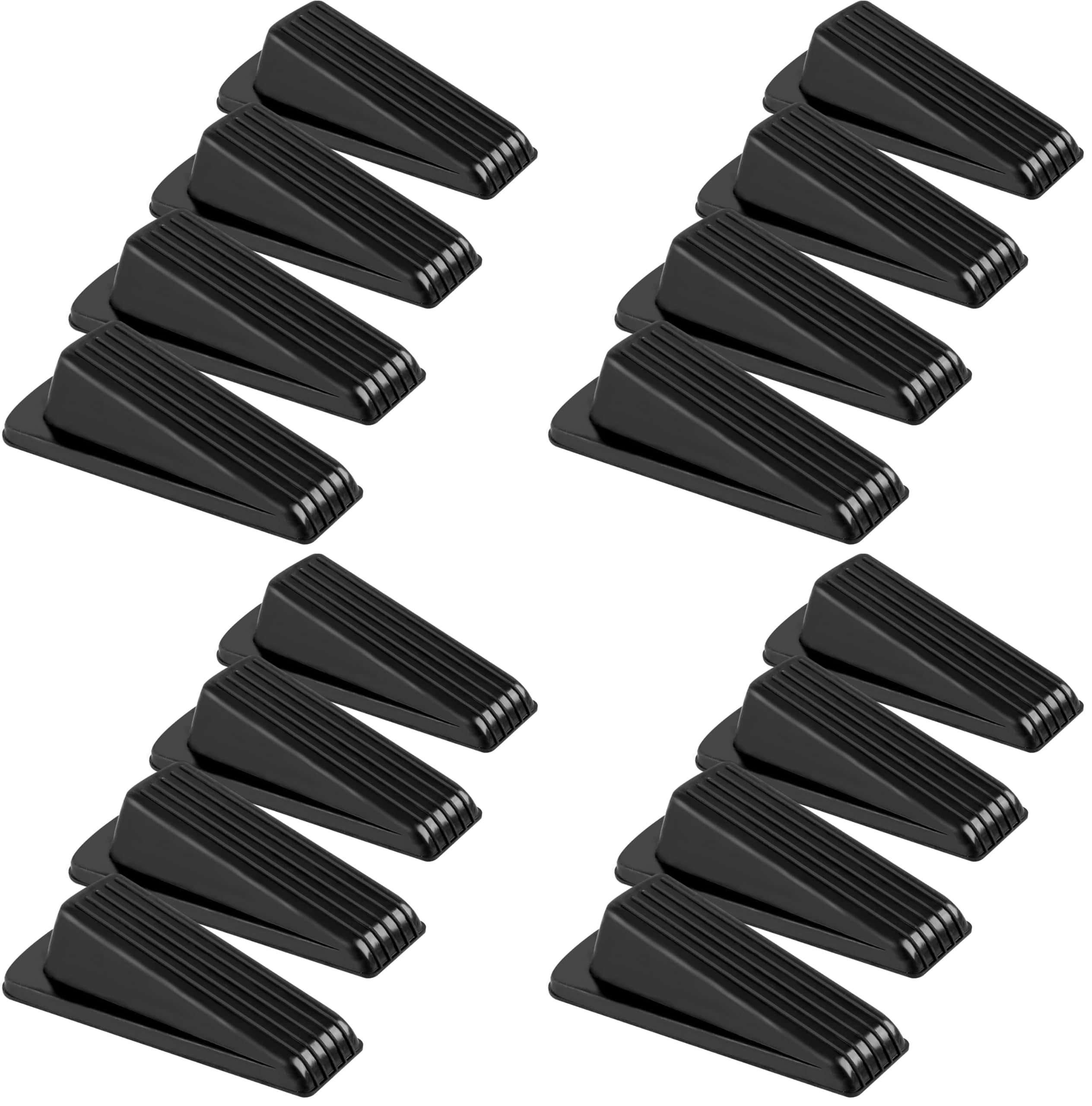 16 Pack Door Stoppers, Rubber for Bottom of Door, Rubber Door Stopper Wedge, Sturdy Stackable Door Stops for Floor