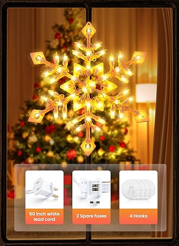 Miniatura 4 de Decoración de luces de silueta de ventana de Navidad, paquete de 4 letreros de color con ciervos, árboles de Navidad, campanas y estrellas para