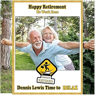 Custom Retirement Photo Booth Frame Prop - Size 36x24, 48x36; Personalized Job Retirement Party Time to Relax Photo Frame - Handmade DIY Party Supply Photo Booth Props
