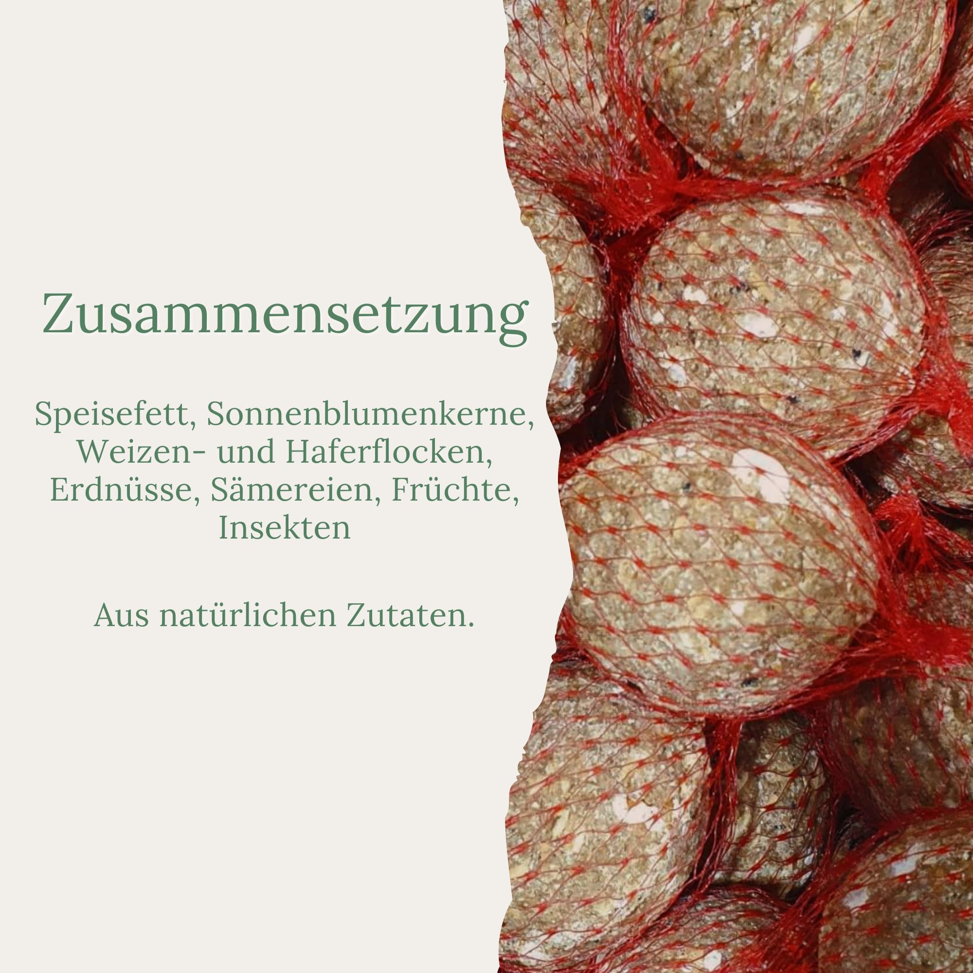 Orni 100 Stück Insektenknödel mit Netz | Leckere Meisenknödel mit Insekten für heimische Wildvögel | ganzjährig für Frühling, Sommer, Herbst und Winter | Fettfutter zum Aufhängen