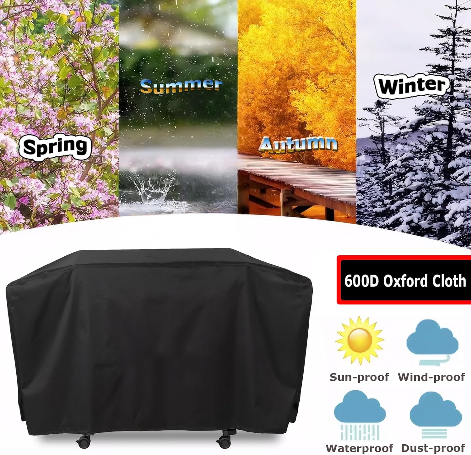 Grill Cover for Weber Slate 30 Inch Rust-Resistant Griddle, Heavy Duty Waterproof 600D Webber Slate Griddle 3-Burner Gas 30 in. Flat Top Griddle Cover Outdoor Black