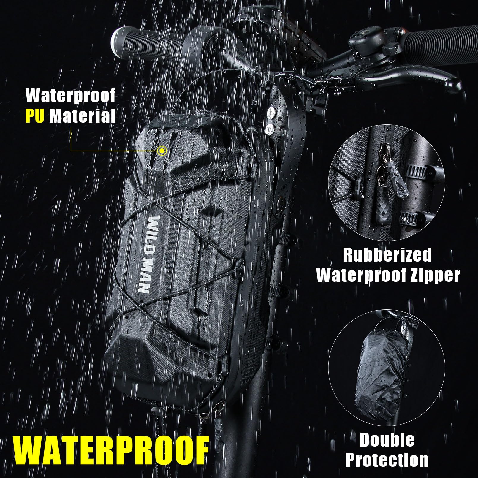 3L Große Kapazität E Scooter Tasche für Roller, Schnellverschluss Roller Tasche, Wasserdicht Front Tube Bag mit Eva Hard Sell, Lenkertasche Escooter für Xiaomi Mijia Sedway Ninebot