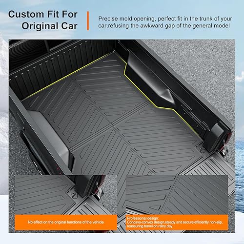 Vista 2 de powoq Tapete de caja de camión de 6 pies compatible con Toyota Tacoma 2005-2023, revestimiento de caja de camioneta TPE de repuesto para accesorios
