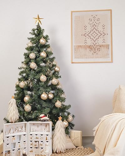 Miniatura 8 de DN DECONATION Adornos de Navidad de cristal blanco, juego de 9, bolas de Navidad colgantes de 3 pies para decoración del árbol de Navidad, regalo de