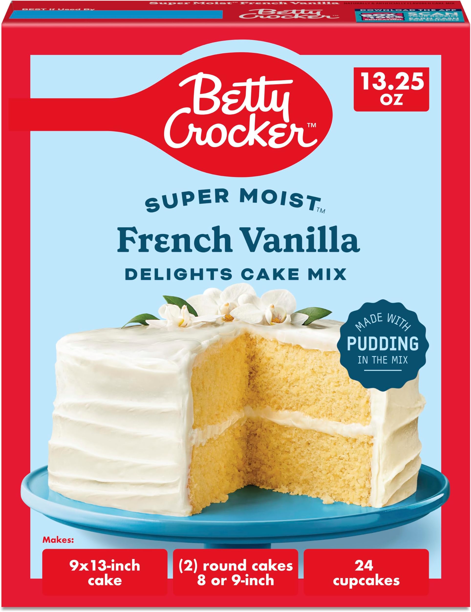 Betty Crocker Delights Super Moist French Vanilla Flavored Cake Mix, 13.25 oz ℮ 375 g