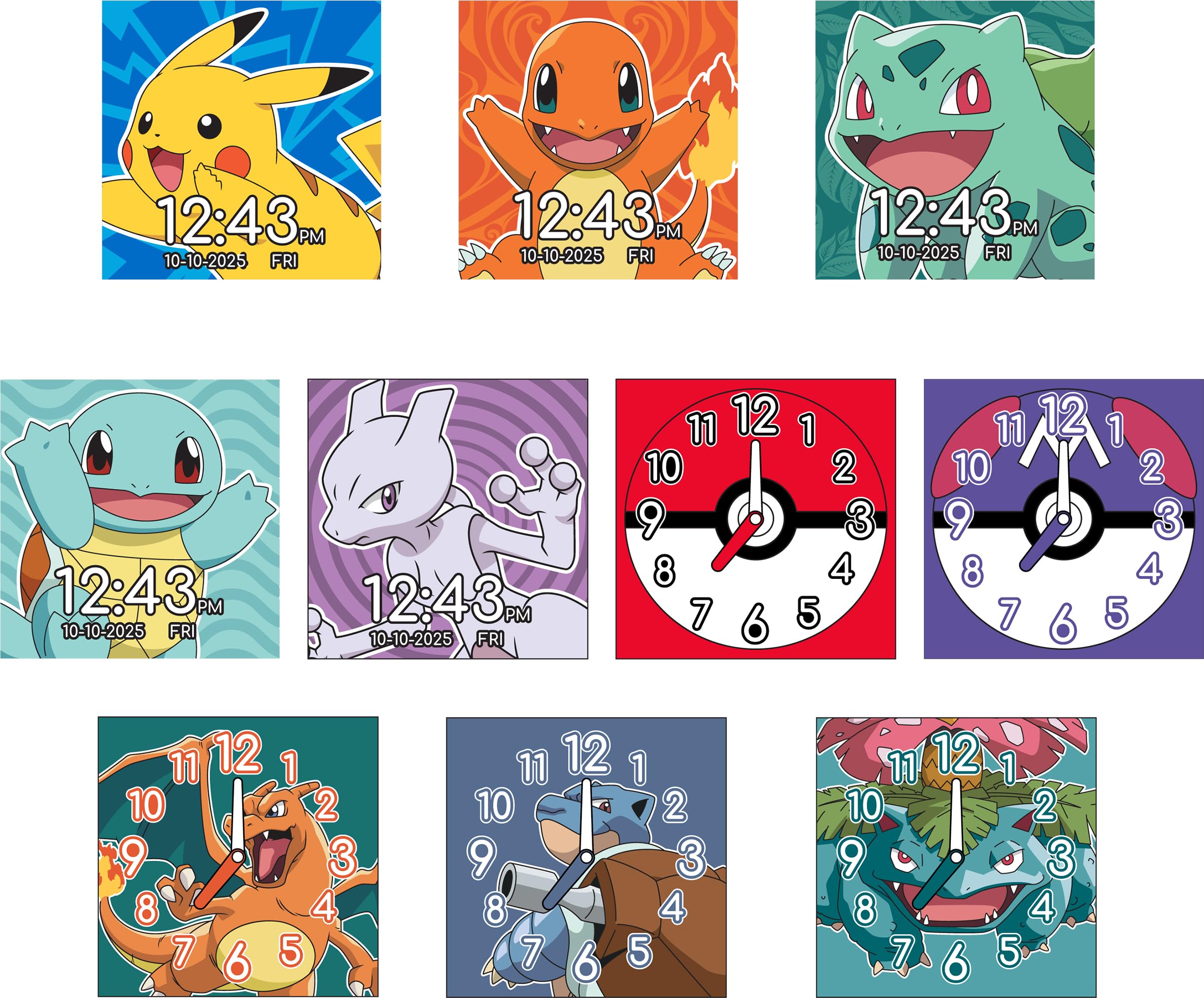 Euroswan-Pokemon smartwatch voor kinderen. (kalender, alarm, stopwatch, foto's, video's), veelkleurig (POK4231
