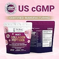 Vista 5 de Dr. Berg Multi Collagen Peptides Powder Types I, II, III, V, X - Unflavored Collagen Powder w/ 14 g of Protein - Grass-Fed, Pasture-Raised &