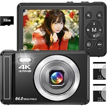 Digital Camera 4K Digital Camera, Compact Camera, 30 FPS 44 MP, YouTube Camera, AF Autofocus