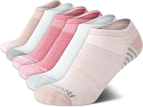 Reebok Calcetines deportivos para mujer, calcetines acolchados de corte bajo (6 unidades)