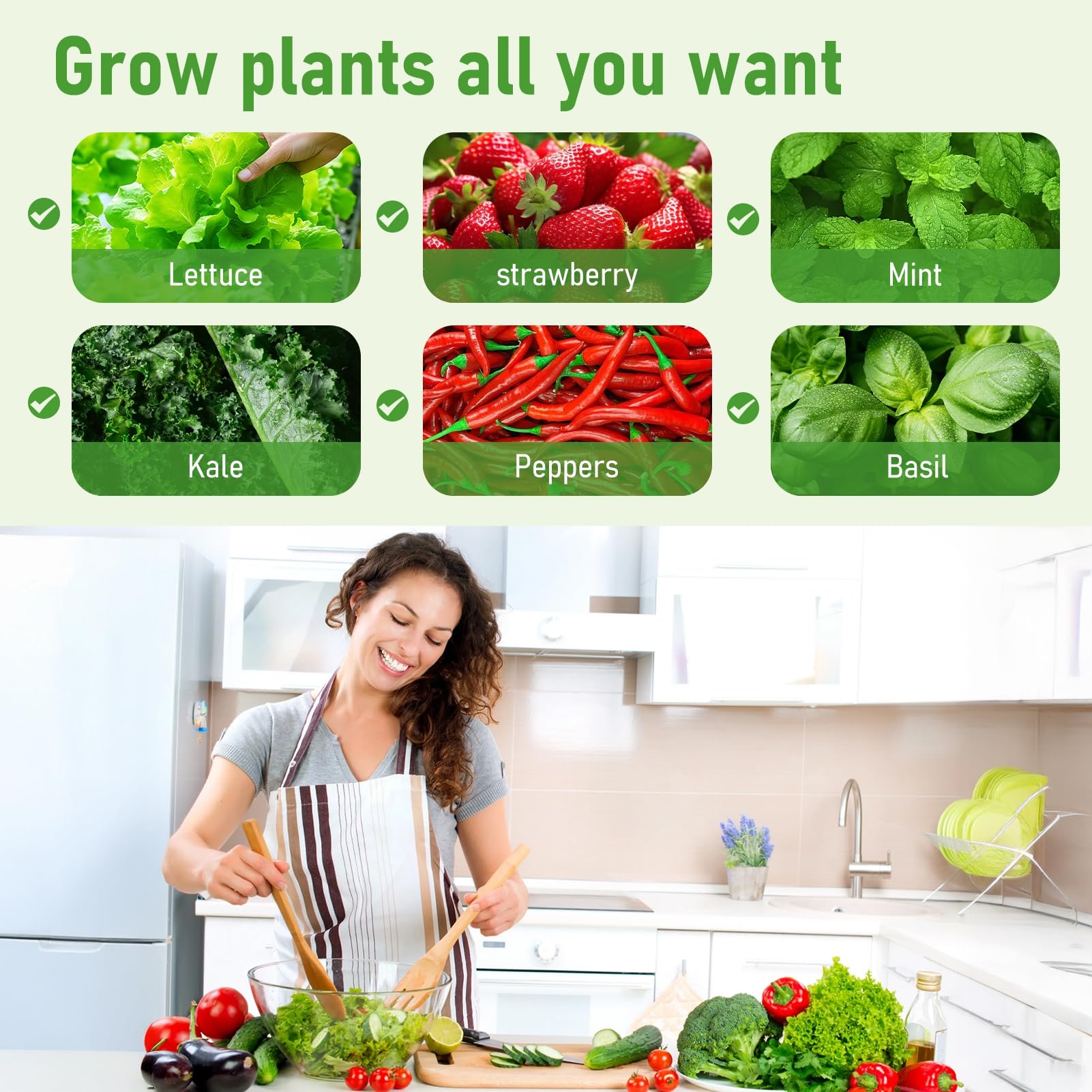 hatleues Système de culture hydroponique à 5 niveaux – Tour de plantation verticale pour 20 plantes avec pompe à auto-arrosage et roues, kit de plantation d'herbes aromatiques d'intérieur pour légumes