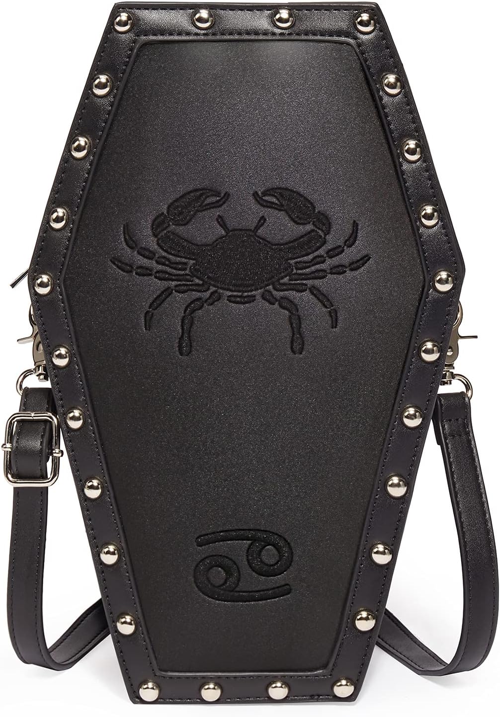 CHUANG CHEN 12 Constellation Coffin Bag Gothic Backpack with Exquisite Embroidery Pattern Small Backpack