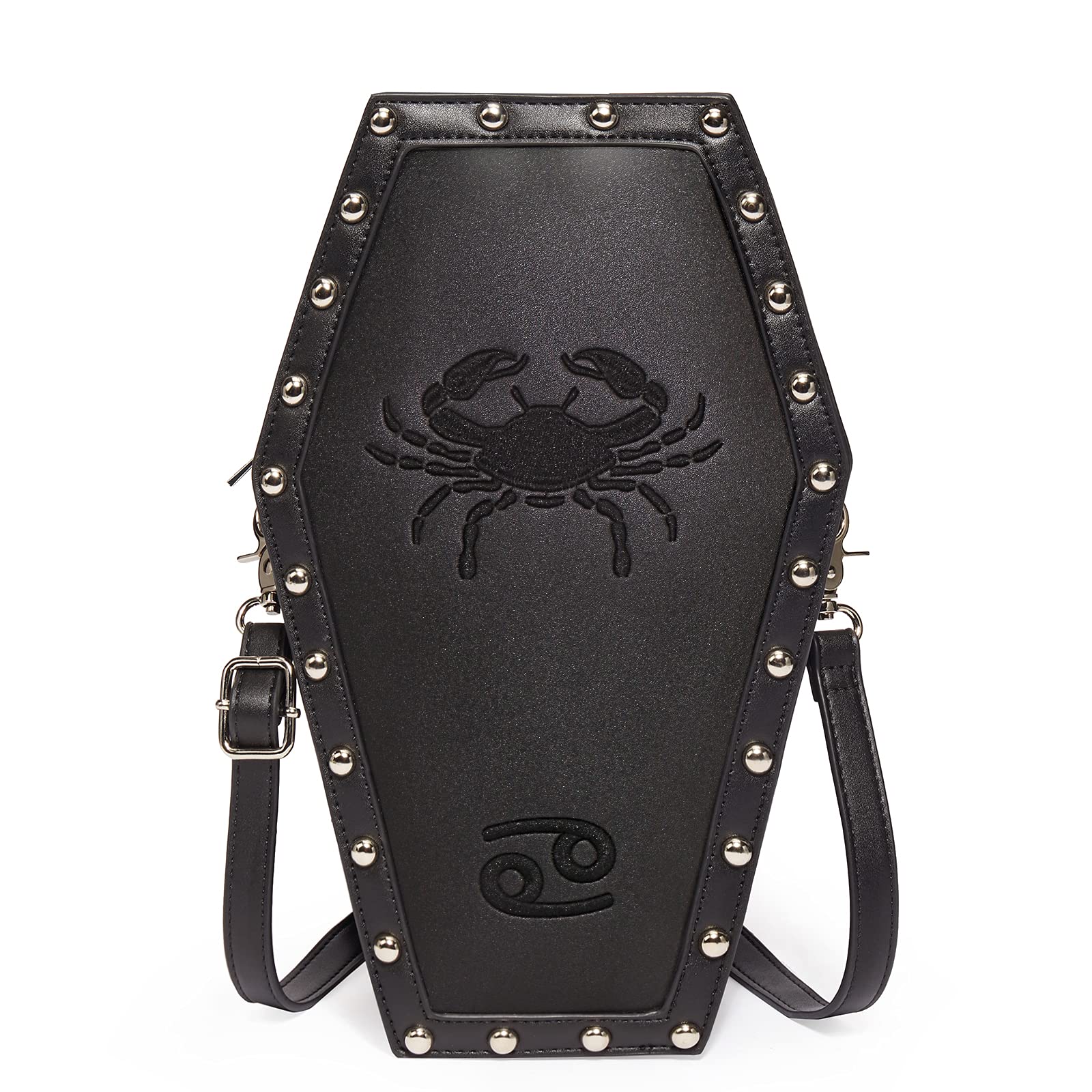 CHUANG CHEN 12 Constellation Coffin Bag Gothic Backpack with Exquisite Embroidery Pattern Small Backpack