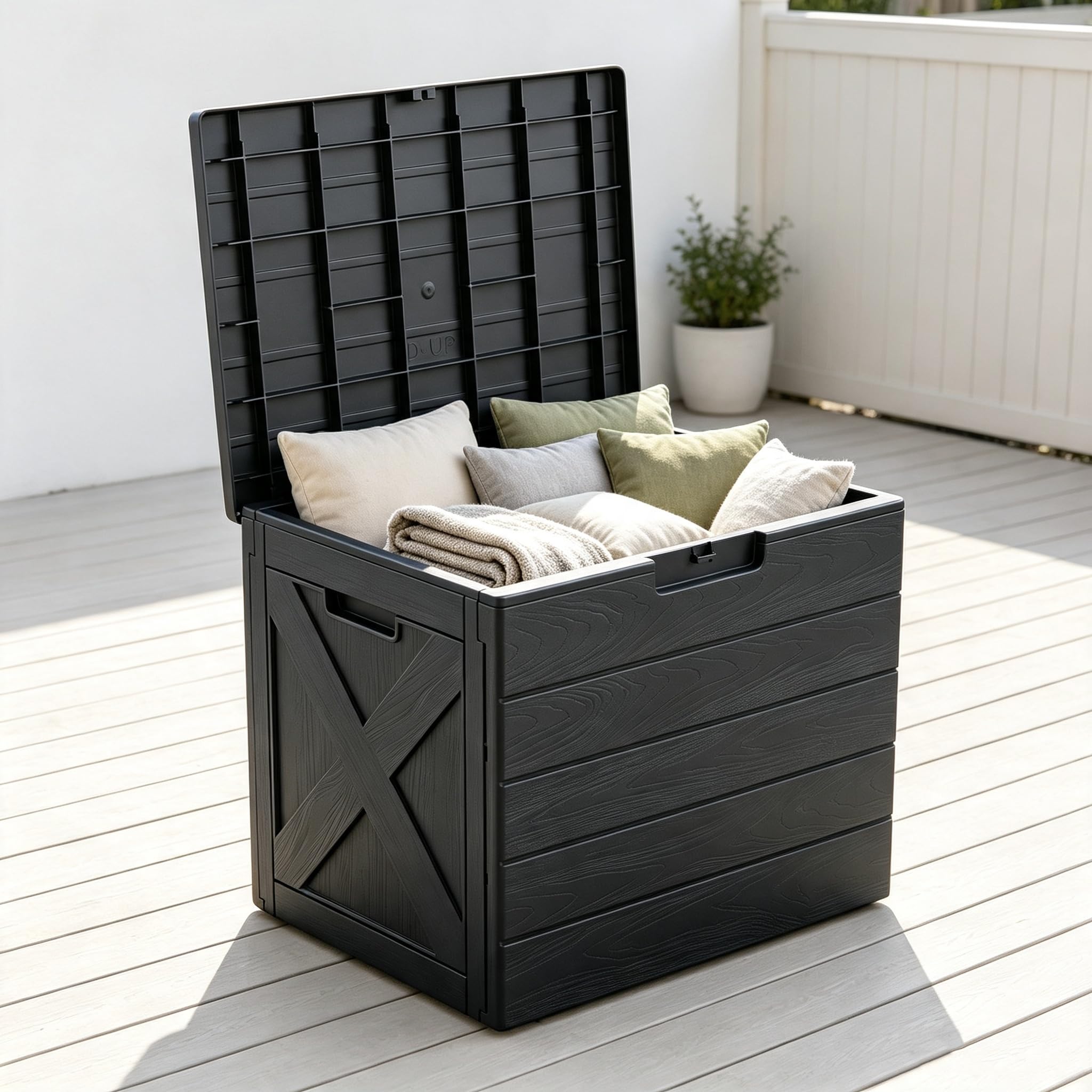 Boîte de rangement de jardin étanche - 110 l - Anthracite - 56 x 43 x 53 cm