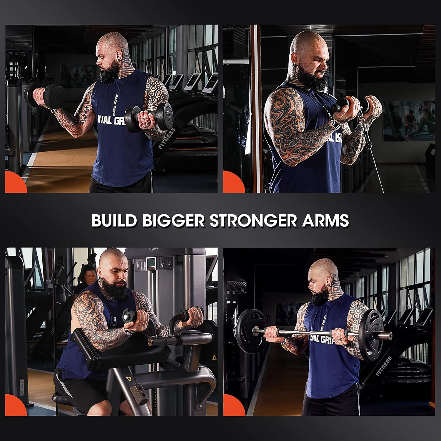 INNSTAR Resistance Bands Bar 38" Black Max Load 800lb for Home Gym Workout + Bar Grips Oval gripz Bundle : Sports & Outdoors