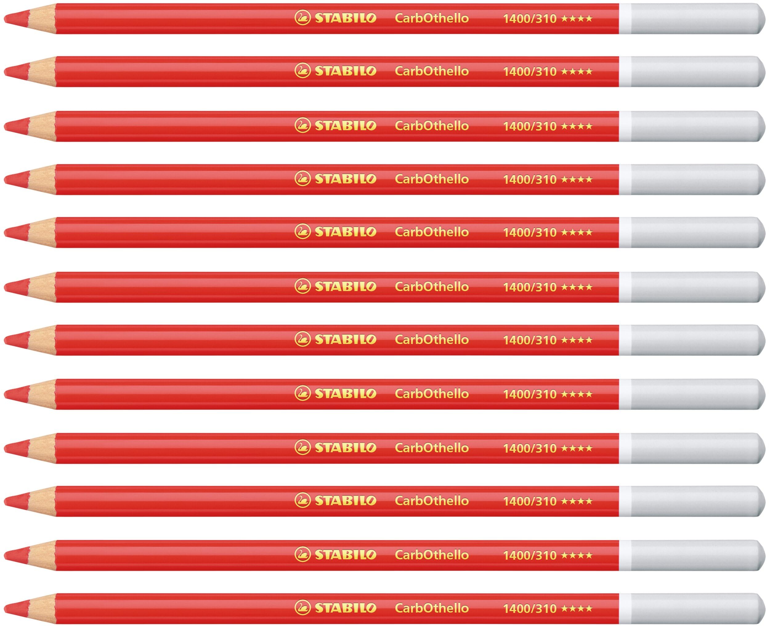STABILO CarbOthello - Chalk-Pastel Pencil - Pack of 12 - Carmine Red