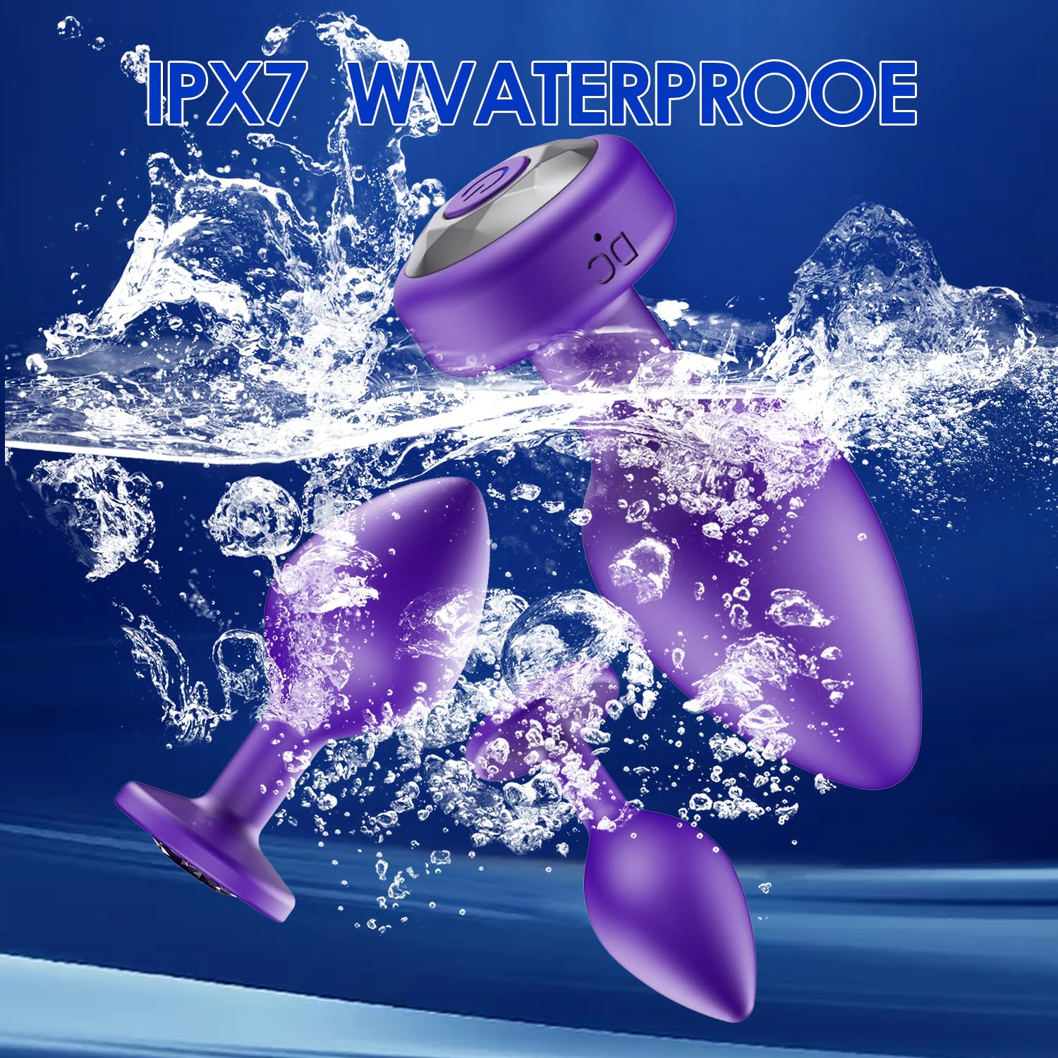 Anal Plug Sex Toys Vibrator 3-Piece Silicone Training Kit with Remote Control, 10 Vibration Modes, Prostate Massager for Men and Women – Black: Purple