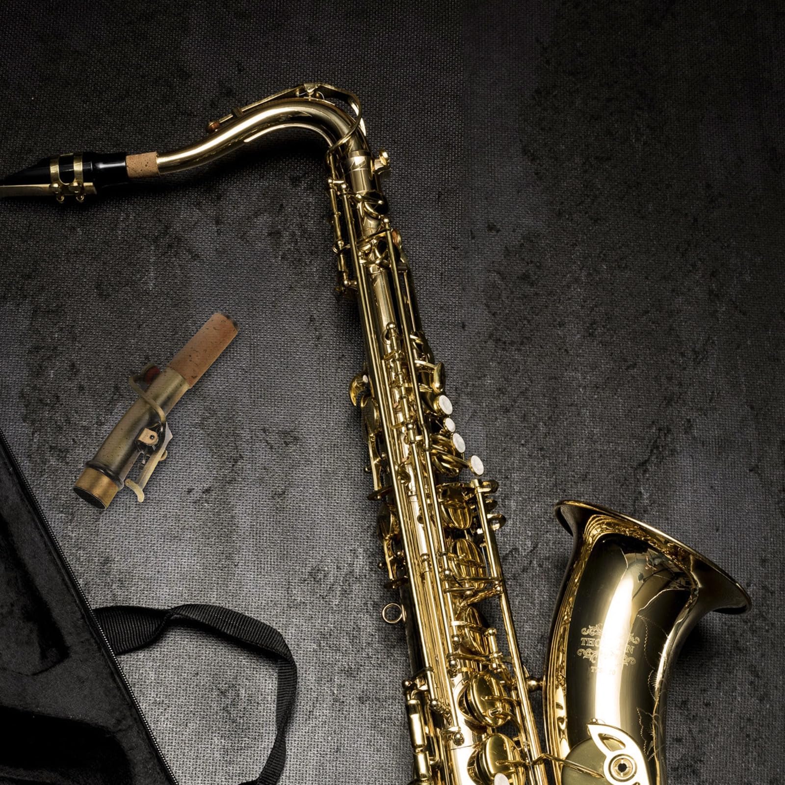 Lot de 2 Manches pour Saxophone Soprano Anciens, Col Droit et Col Courbé en Bronze, Accessoires Solide pour Saxophone Vintage, Adaptés aux Débutants et Usage Professionnel,