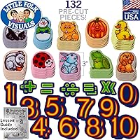Vista 2 de Little Folk Visuals Set de conteo para principiantes, figuras precortadas de franela/fieltro, juego de 132 piezas