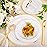 bUCLA 600Pcs White and Gold Plastic Plates - Gold Disposable Dinnerware Set for 100 Guests Include 100 Dinner & 100 Dessert Plates, 100 Cups, 100 Forks, 100 Spoons, 100 Knives for Party