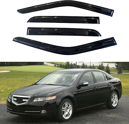 Miniatura 412 de IG - Visera para ventana de automóvil, protector contra la lluvia, el sol y el viento, con cinta adhesiva, deflector extraduradero para ventana