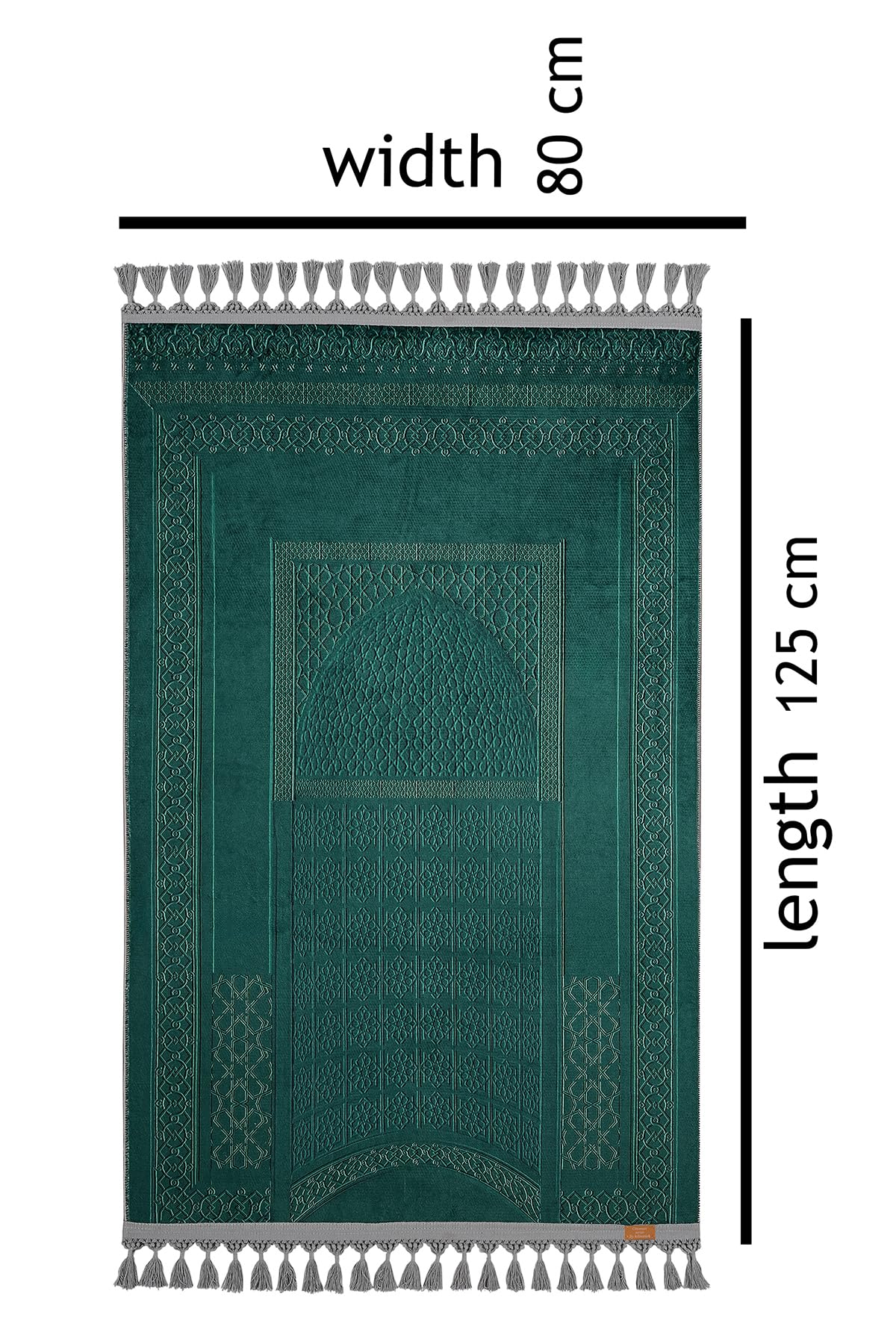 allmode homestyle şekil Tapis de prière traditionnel turc - Corail rouge et beige - Pompons décoratifs - Motif floral