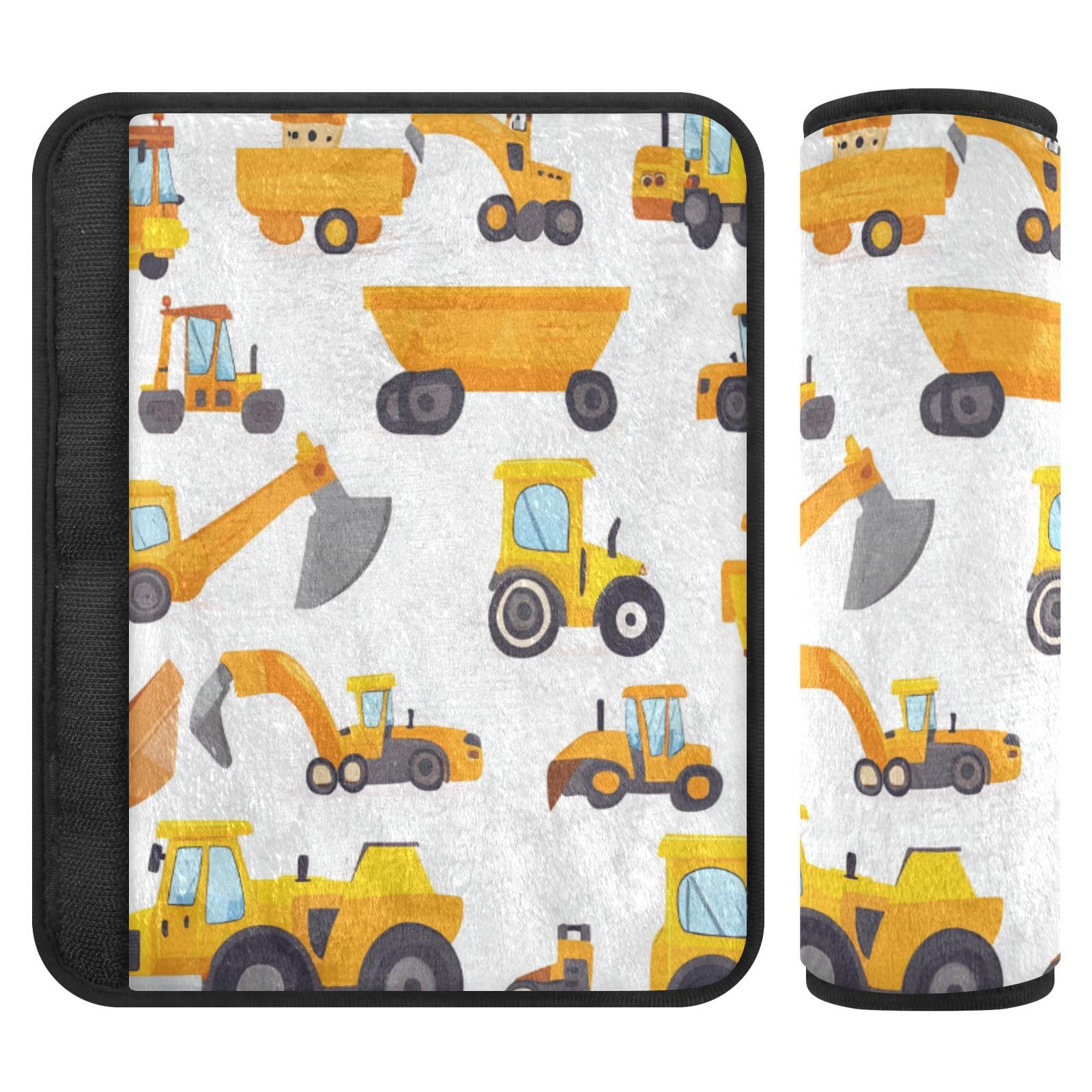 Seat Belt Covers 2 Pack Cartoon Construction Car Seat Strap Covers Super Soft Car Seat Neck Cover for Boys Girls Adults Babies S