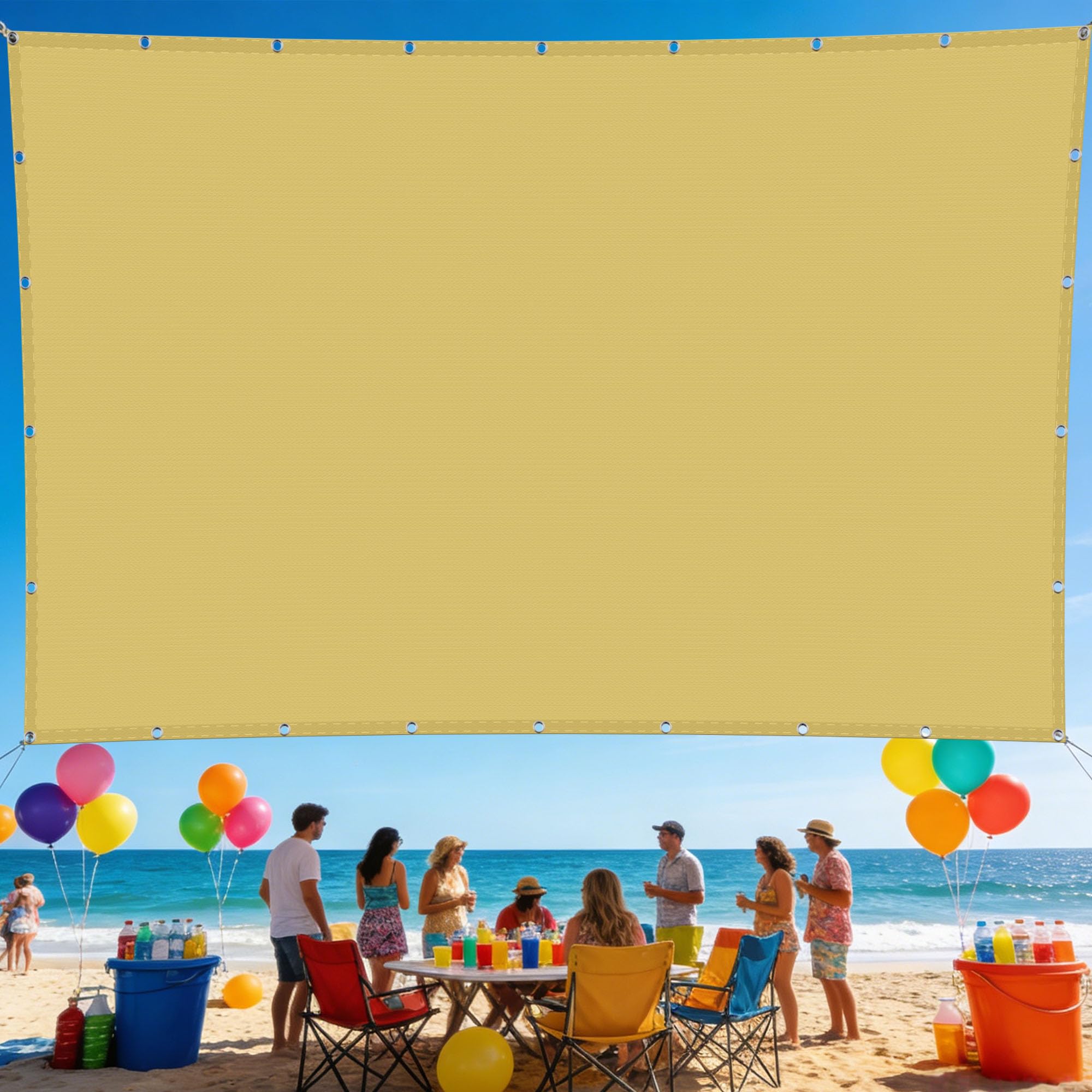 Voile d'ombrage protection UV toile extérieure imperméable sable pour jardin patio