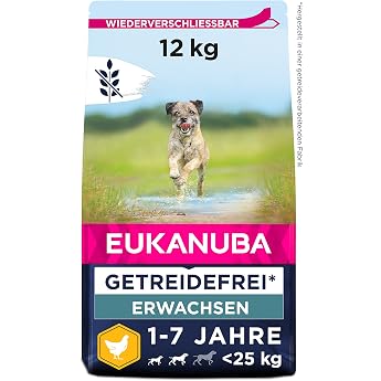 Eukanuba Dog Food Grain-Free with Chicken for Small and Medium Breeds - Dry Food for Adult Dogs 12 kg