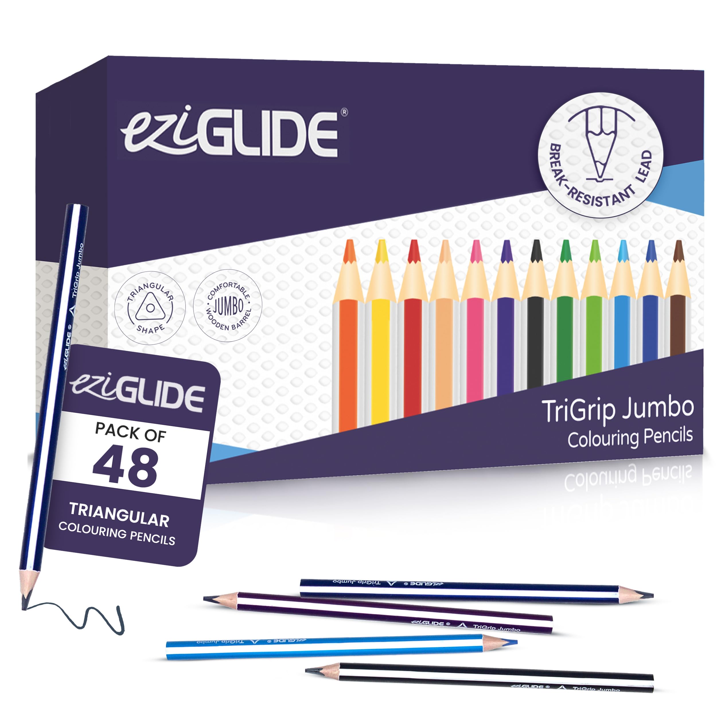 Eziglide Jumbo TriGrip Pencils (B) 48 pieces, coloring pencils-image-41