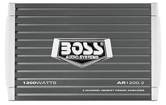 BOSS Audio Systems AR1200.2 2 Channel Car Amplifier - 1200 Watts, Full Range, Class AB, 2-4 Ohm Stable, Mosfet Power Supply, Bridgeable, Black, 1200 WATTS