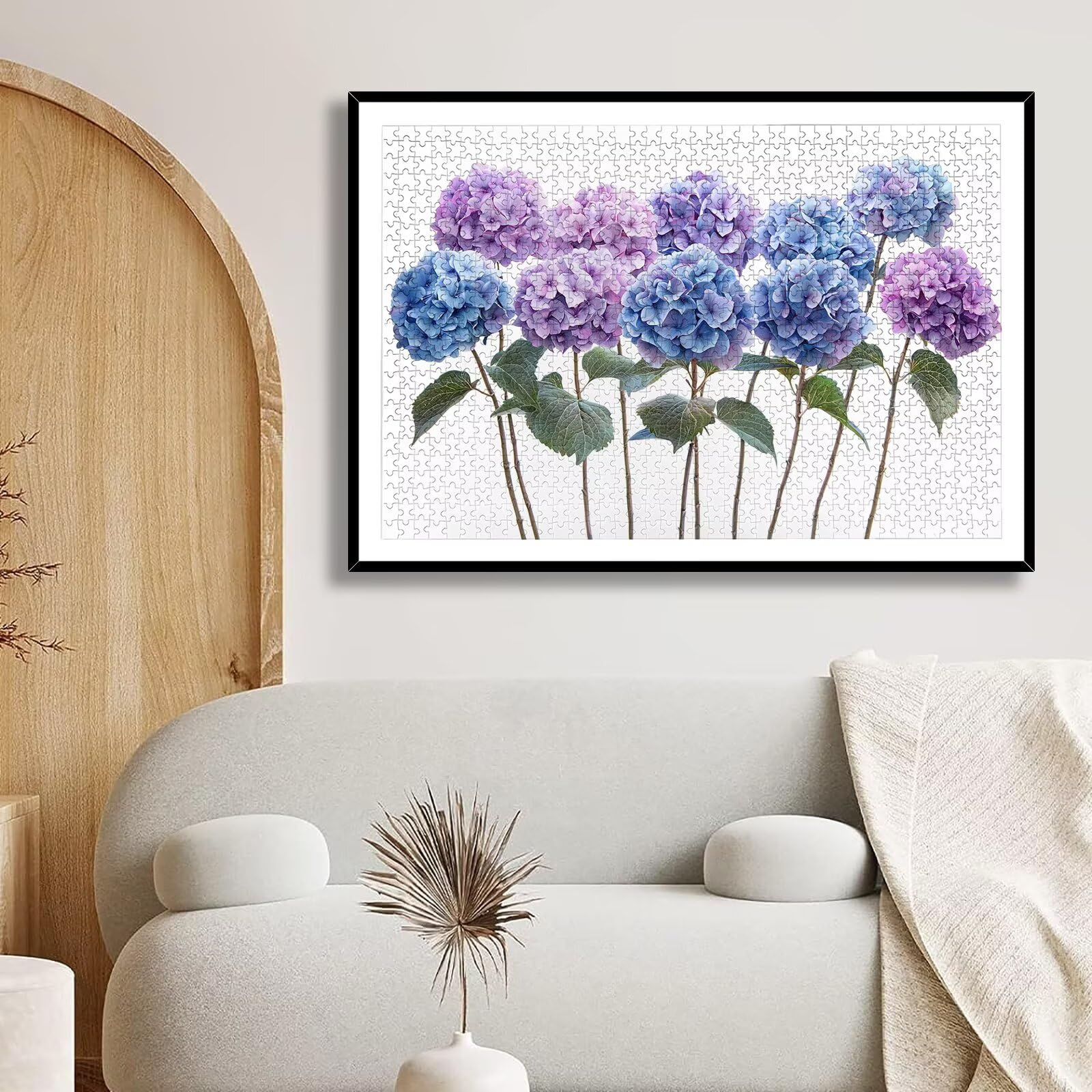 Puzzle 1500 Pezzi per Adulti Bambini, Puzzle Fiore in Legno per Adulti, Puzzles Ortensia Impegnativi, Giochi Educativo per Famiglie, Rompecapo con Scatola per Decorazioni Casa, Regalo Donna, -9060
