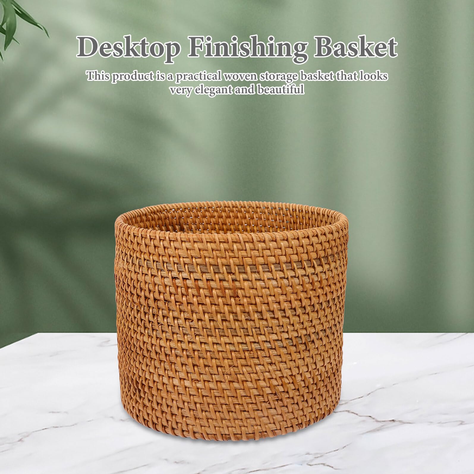 Runder Aufbewahrungskorb aus Rattan in Braun für Zuhause | Flechtoptik, Extra Großes Fassungsvermögen, für Obst und Snacks, Wiederverwendbar