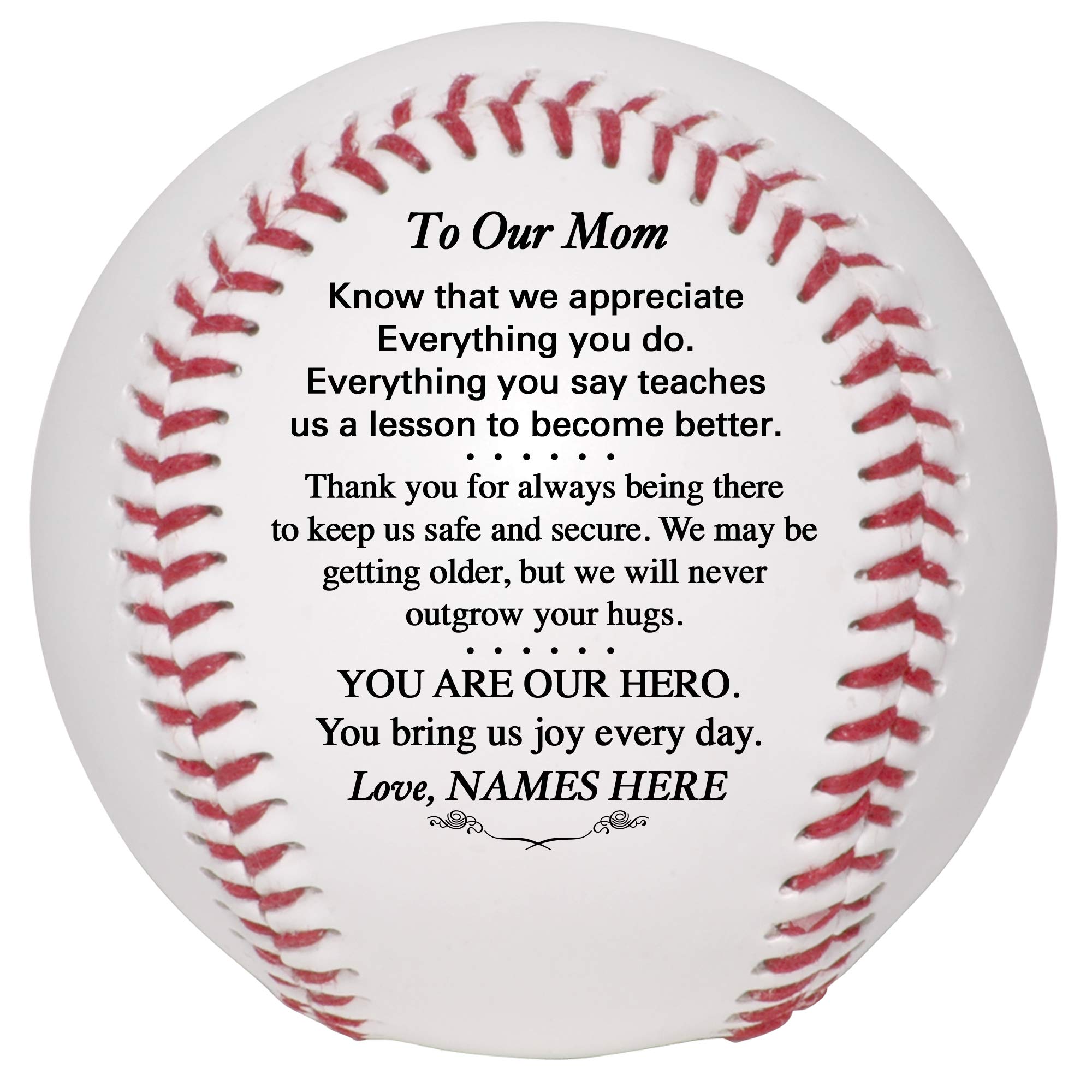 Personalized Mothers Day Baseball Gift from Son, from Daughter - Custom Baseball from Kids - Personalized Baseball Gift for Mom - Birthday Gift for