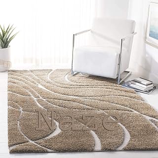 Naze Micro Fiber Fluffy Carpet, Runner for Diining Room Bedroom, Guest Room ETCv .Color-Mouse H/L Size 3x5 feet