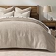 Elegant Comfort Luxury 3-Piece Velvet Corduroy Stripe Quilt Set, Ultra Soft Bedspread - Cozy Velvet Coverlet Set - 3PC Medium Weight Quilted Set with Matching Pillow Shams, Twin, Black