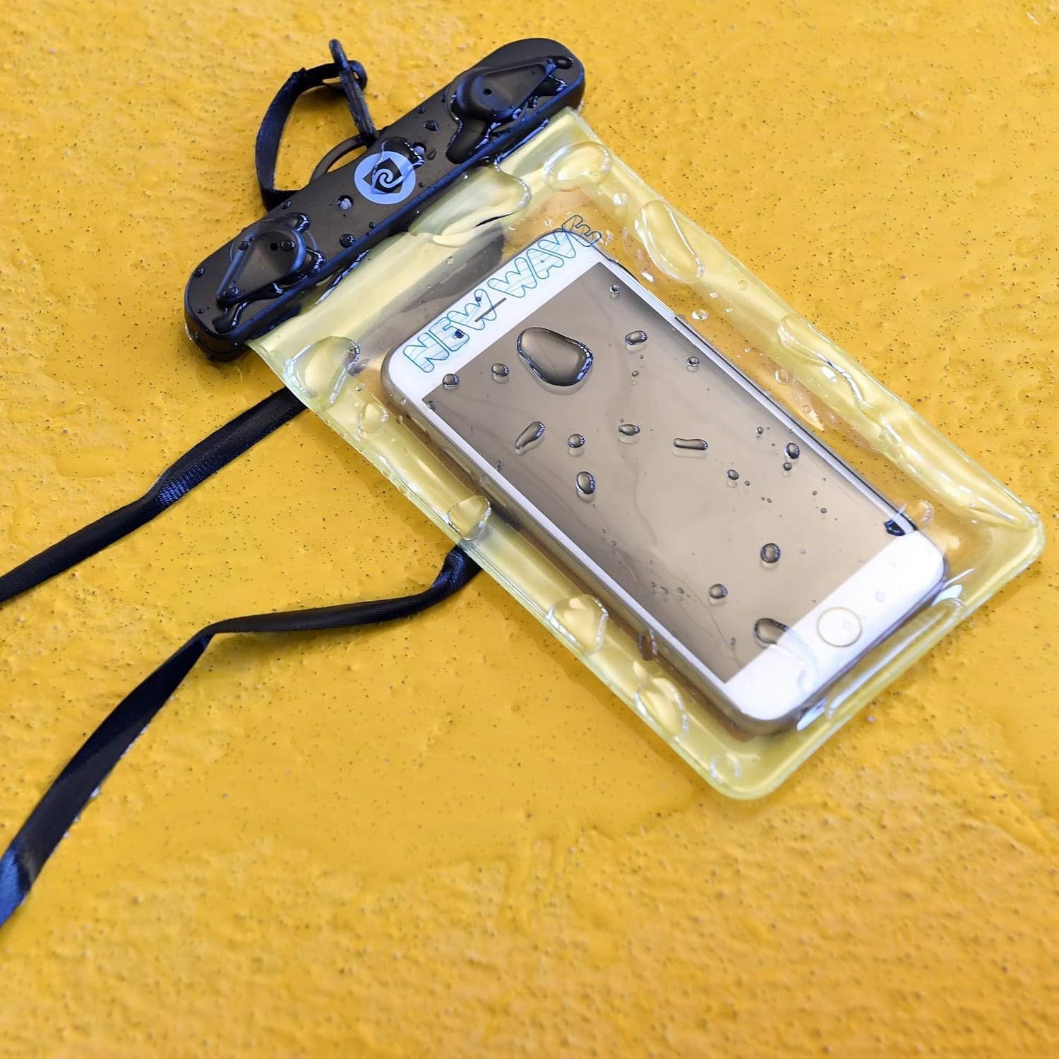 New Wave Swim Buoy (TPU 15 Liter Orange) and Phone Pouch Bundle