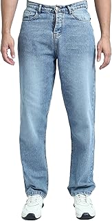 Ravin Mens Wide Leg Casual Pants - Light Blue Jeans Pants
