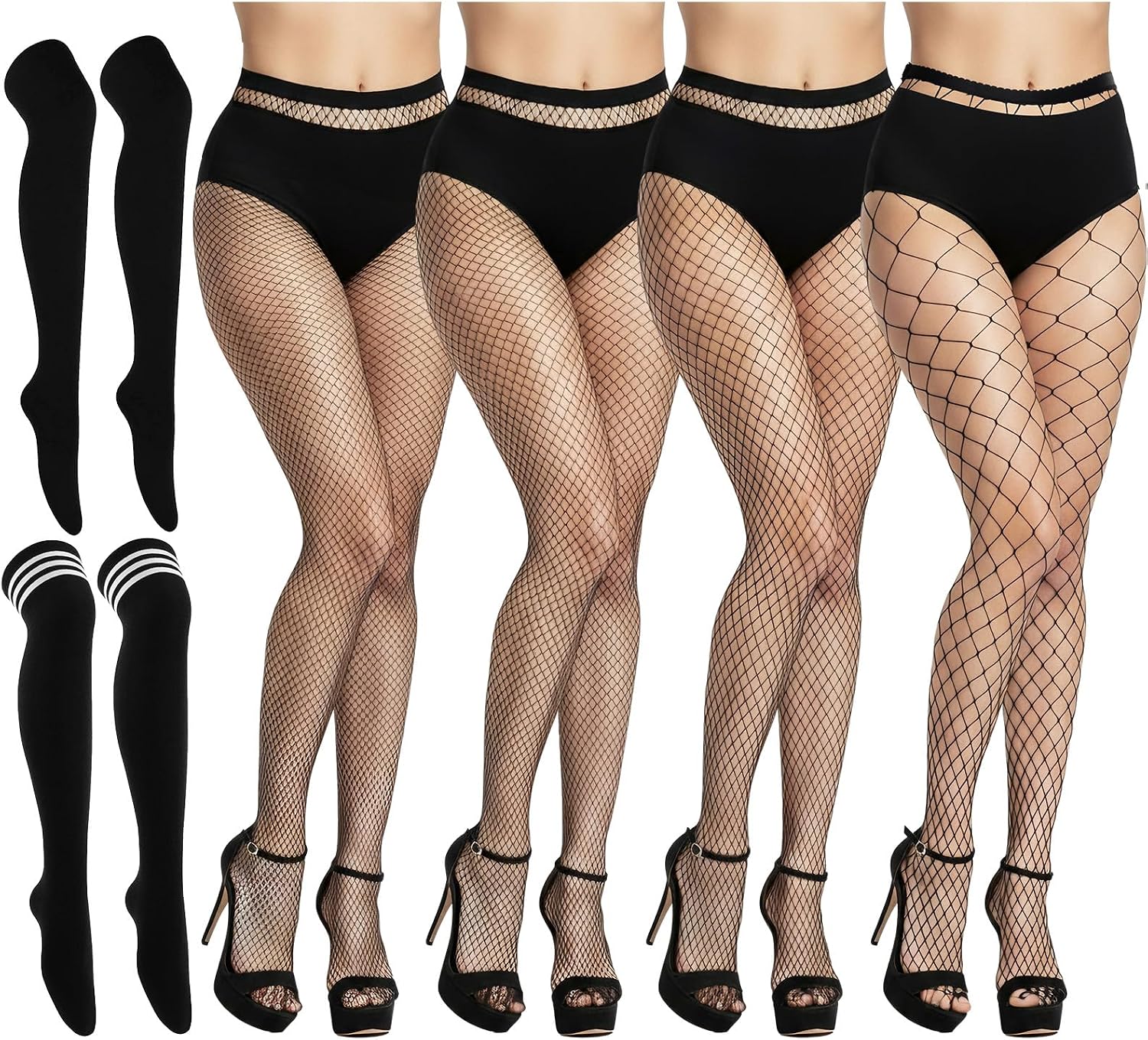 Chicingyou 4 Pairs Hallowoon Cosplay Socks Bulk Set